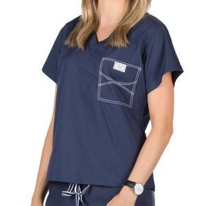 Blue Sky - Classic Shelby Scrub Top in Navy, XS